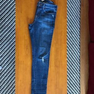 J. Crew distressed denim.